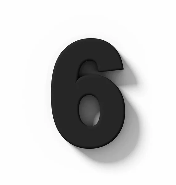 Number Black Isolated White Shadow Orthogonal Projection Rendering — Stock Photo, Image