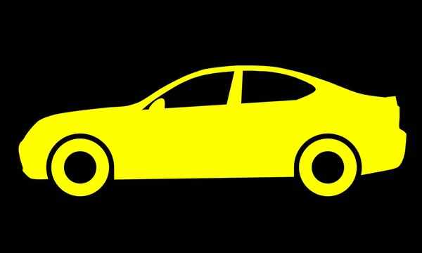Icono Del Símbolo Del Coche Amarillo Aislado Ilustración Vectorial — Vector de stock