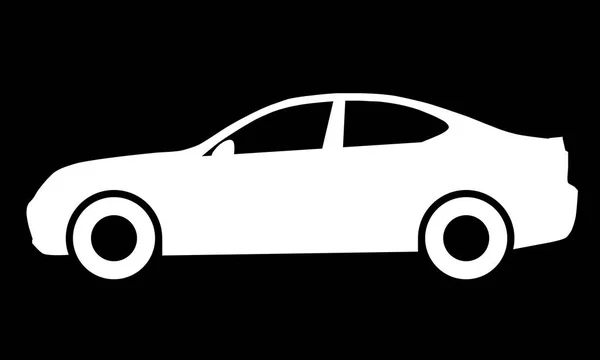 Ícone Símbolo Carro Branco Isolado Ilustração Vetorial — Vetor de Stock