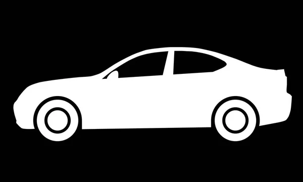 Icono Del Símbolo Del Coche Blanco Aislado Ilustración Vectorial — Vector de stock