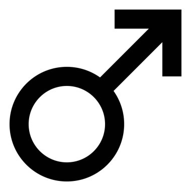 İzole erkek sembol simge - basit, siyah - vektör çizim