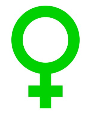 İzole kadın sembol simge - basit, yeşil - vektör çizim