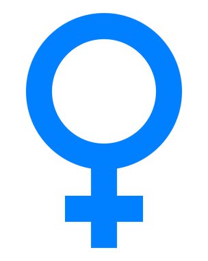 İzole kadın sembol simge - basit, mavi - vektör çizim