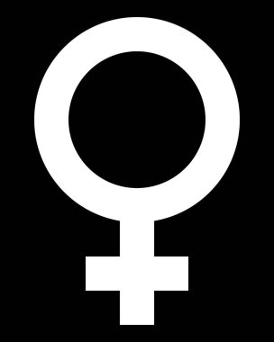 İzole kadın sembol simge - basit, beyaz - vektör çizim