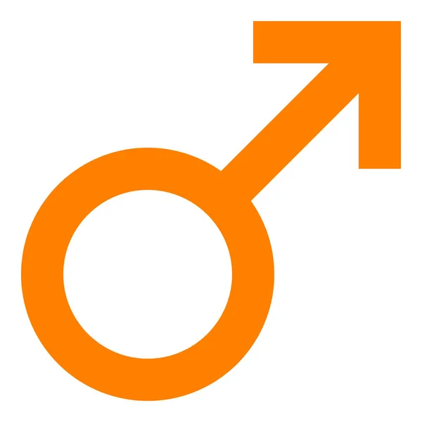 Male Symbol Icon Orange Simple Isolated Vector Illustration — Stock Vector