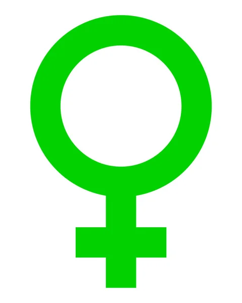 女性标志图标 绿色简单 被隔绝 向量例证 — 图库矢量图片