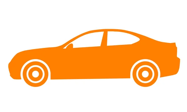 Icono Del Símbolo Del Coche Naranja Aislado Ilustración Vectorial — Vector de stock