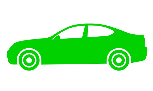 Icône Symbole Voiture Vert Isolé Illustration Vectorielle — Image vectorielle