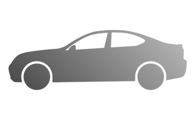 Araba sembol simge - orta gri degrade, 2d, izole - illüstrasyon vektör