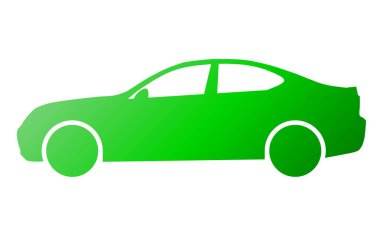 Araba sembol simge - yeşil degrade, 2d, izole - illüstrasyon vektör