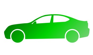 Araba sembol simge - yeşil degrade, 2d, izole - illüstrasyon vektör