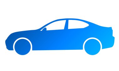 Araba sembol simge - Mavi degrade, 2d, izole - illüstrasyon vektör