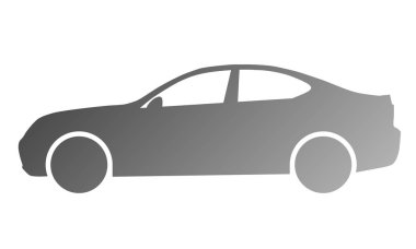 Araba sembol simge - orta gri degrade, 2d, izole - illüstrasyon vektör