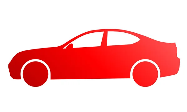 Icono Del Símbolo Del Coche Gradiente Rojo Aislado Ilustración Vectorial — Vector de stock