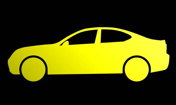 Icona Simbolo Dell Automobile Gradiente Giallo Isolato Illustrazione Vettoriale — Vettoriale Stock