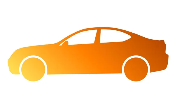 Icono Del Símbolo Del Coche Gradiente Naranja Aislado Ilustración Vectorial — Vector de stock