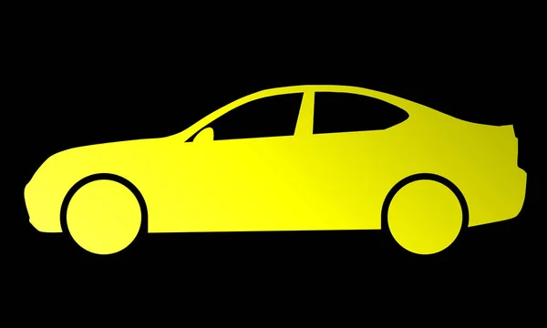 Icona Simbolo Dell Automobile Gradiente Giallo Isolato Illustrazione Vettoriale — Vettoriale Stock