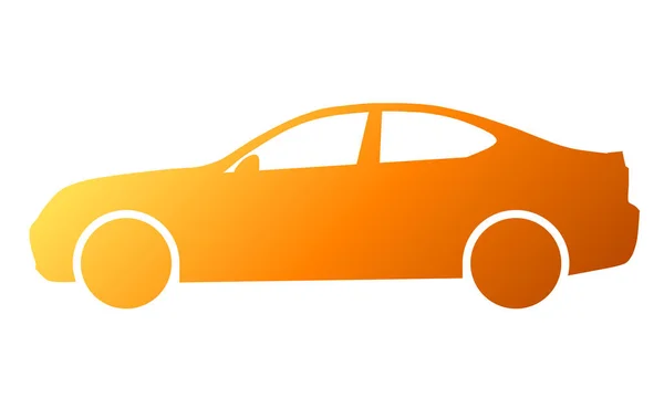 Auto Symbol Orangefarbener Farbverlauf Isoliert Vektorillustration — Stockvektor