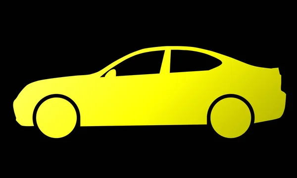 Auto Symbol Ikonu Žlutá Přechodová Izolované Vektorové Ilustrace — Stockový vektor