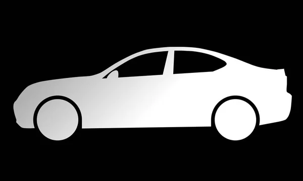 Icono Del Símbolo Del Coche Gradiente Blanco Aislado Ilustración Vectorial — Vector de stock