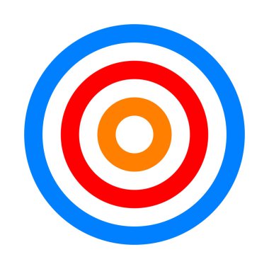 Hedef işareti - renkli turuncu kırmızı mavi basit şeffaf, izole - vektör çizim