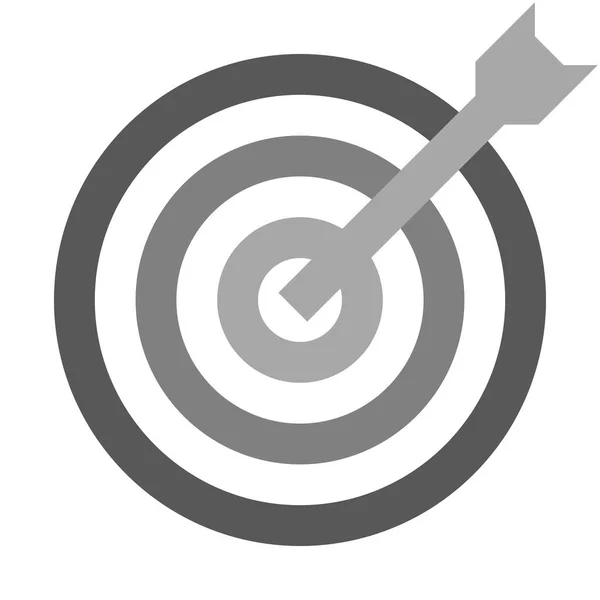 Target Sign Medium Gray Shades Transparent Dart Isolated Vector Illustration — Stock Vector