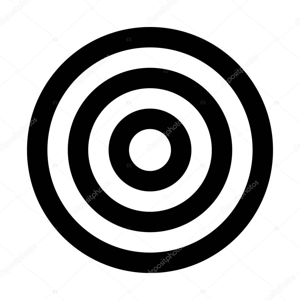 Target sign - black simple transparent, isolated - vector illustration