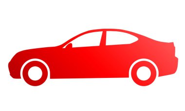 Araba sembol simge - kırmızı degrade, 2d, izole - illüstrasyon vektör