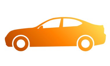 Araba sembol simge - turuncu degrade, 2d, izole - illüstrasyon vektör