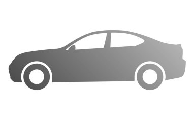 Araba sembol simge - orta gri degrade, 2d, izole - illüstrasyon vektör