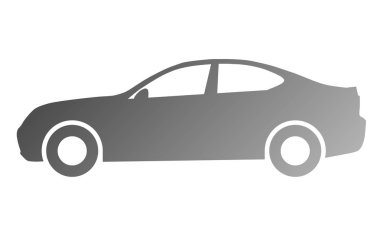 Araba sembol simge - orta gri degrade, 2d, izole - illüstrasyon vektör