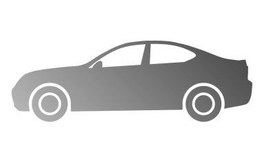 Araba sembol simge - orta gri degrade, 2d, izole - illüstrasyon vektör