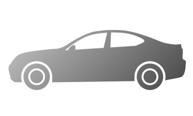 Araba sembol simge - orta gri degrade, 2d, izole - illüstrasyon vektör