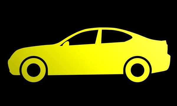 Icono Del Símbolo Del Coche Gradiente Amarillo Aislado Ilustración Vectorial — Archivo Imágenes Vectoriales