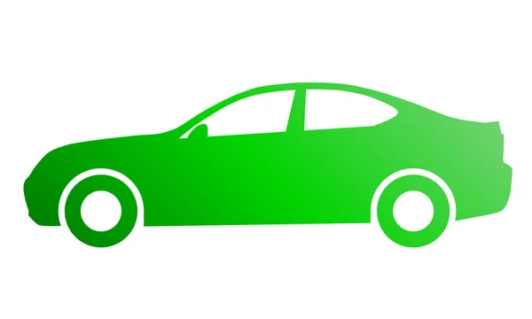 Samochód Symbol Ikonę Zielony Gradient Białym Tle Ilustracja Wektorowa — Wektor stockowy