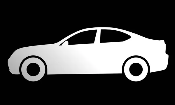 Araba Sembol Simge Beyaz Degrade Izole Illüstrasyon Vektör — Stok Vektör