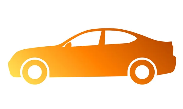 Icono Del Símbolo Del Coche Gradiente Naranja Aislado Ilustración Vectorial — Vector de stock