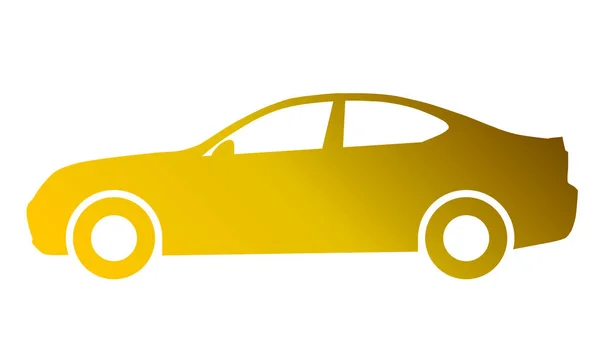 Car Symbol Icon Golden Gradient Isolated Vector Illustration — Stock Vector
