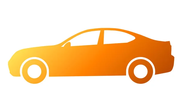 Icono Del Símbolo Del Coche Gradiente Naranja Aislado Ilustración Vectorial — Vector de stock