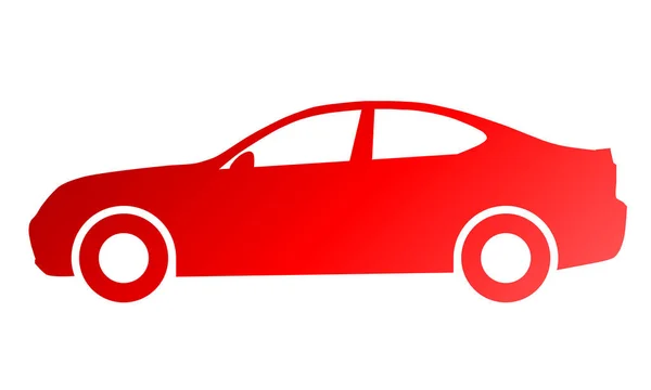 Icono Del Símbolo Del Coche Gradiente Rojo Aislado Ilustración Vectorial — Vector de stock