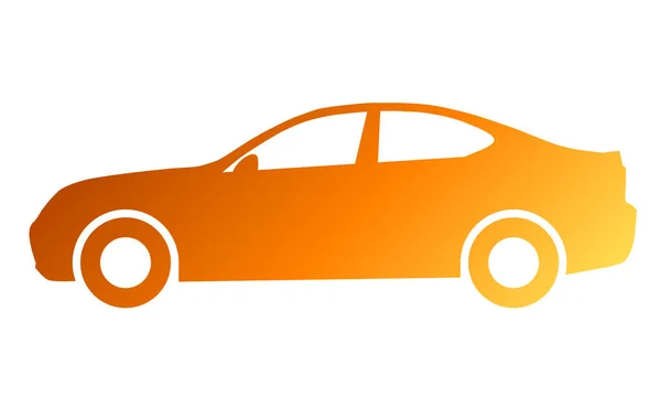 Icono Del Símbolo Del Coche Gradiente Naranja Aislado Ilustración Vectorial — Vector de stock