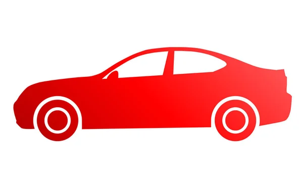 Icono Del Símbolo Del Coche Gradiente Rojo Aislado Ilustración Vectorial — Vector de stock