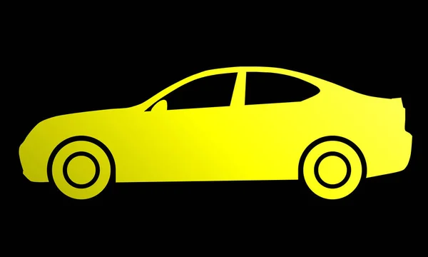 Icono Del Símbolo Del Coche Gradiente Amarillo Aislado Ilustración Vectorial — Archivo Imágenes Vectoriales