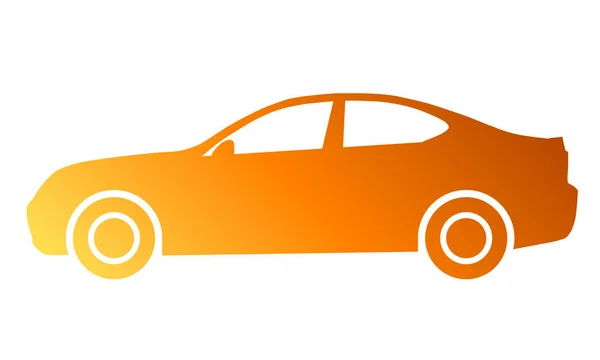 Icono Del Símbolo Del Coche Gradiente Naranja Aislado Ilustración Vectorial — Vector de stock