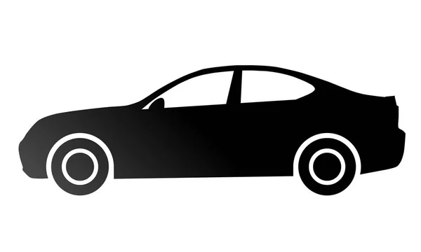 Icono Del Símbolo Del Coche Gradiente Negro Aislado Ilustración Vectorial — Vector de stock