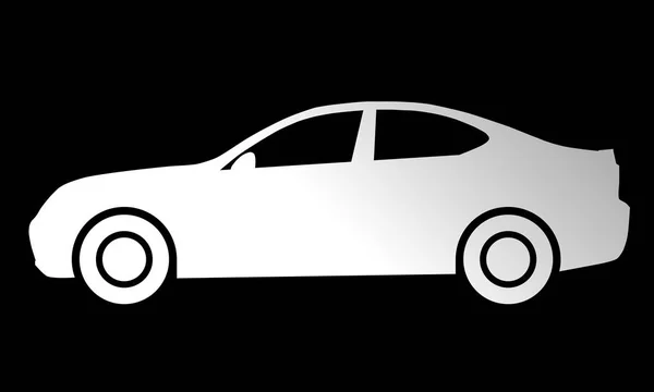 Icono Del Símbolo Del Coche Gradiente Blanco Aislado Ilustración Vectorial — Vector de stock