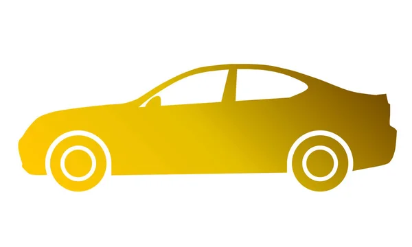 Ícone Símbolo Carro Gradiente Dourado Isolado Ilustração Vetorial — Vetor de Stock