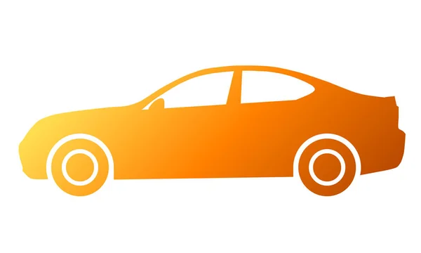 Icono Del Símbolo Del Coche Gradiente Naranja Aislado Ilustración Vectorial — Vector de stock