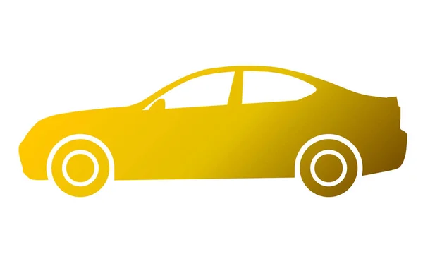 Auto Symbol Ikonu Zlatý Přechod Izolované Vektorové Ilustrace — Stockový vektor