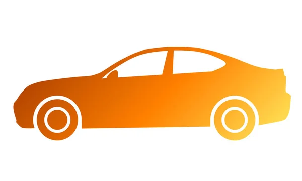 Auto Symbol Ikonu Oranžový Přechod Izolované Vektorové Ilustrace — Stockový vektor